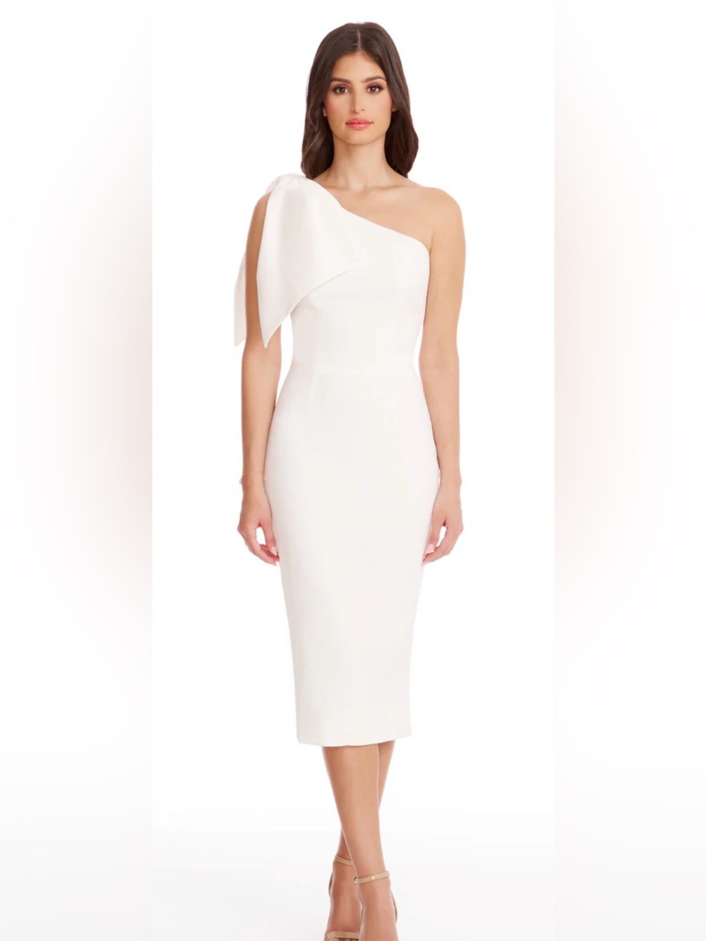 Dress The Population Tiffany Elegant One-Shoulder White Dress XXL (pallet dust)